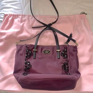Kate Spade Maroon and Black Embellished Purse